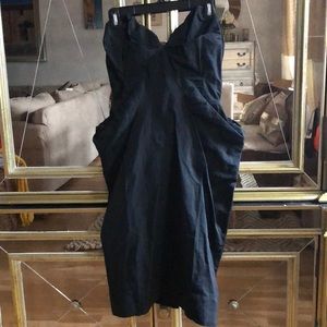 All Saints Strapless Midi Dress with Inside Corset